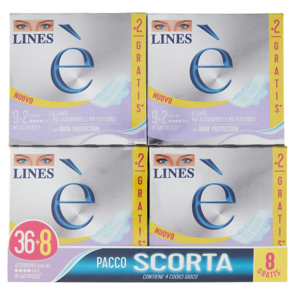 Lines è Assorbenti con ali 36+8 pz